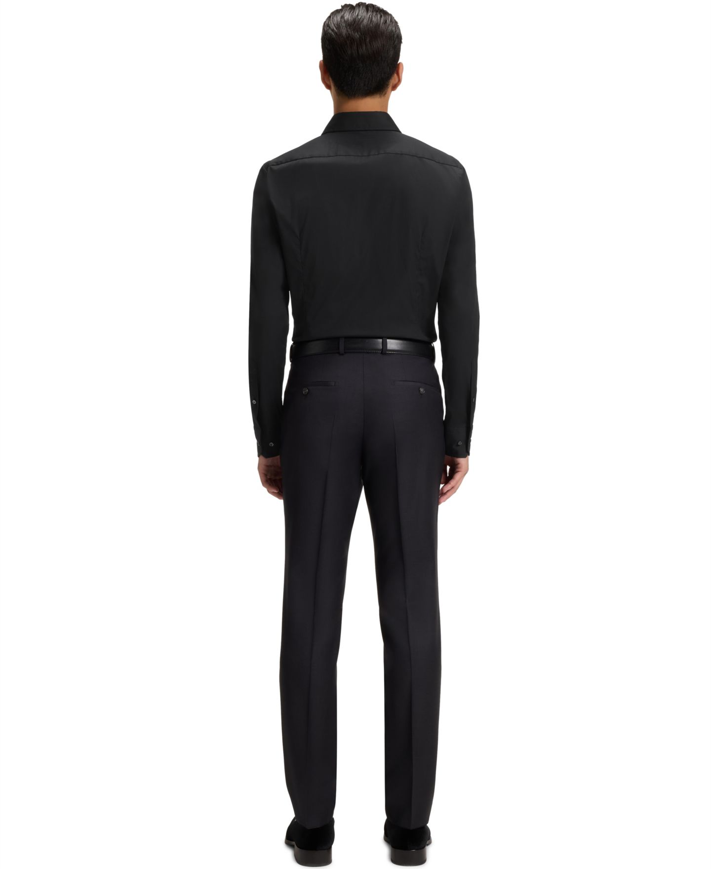 Мужская рубашка Hugo Boss Slim-Fit Poplin Dress Shirt, цвет: Чёрный — фото 2