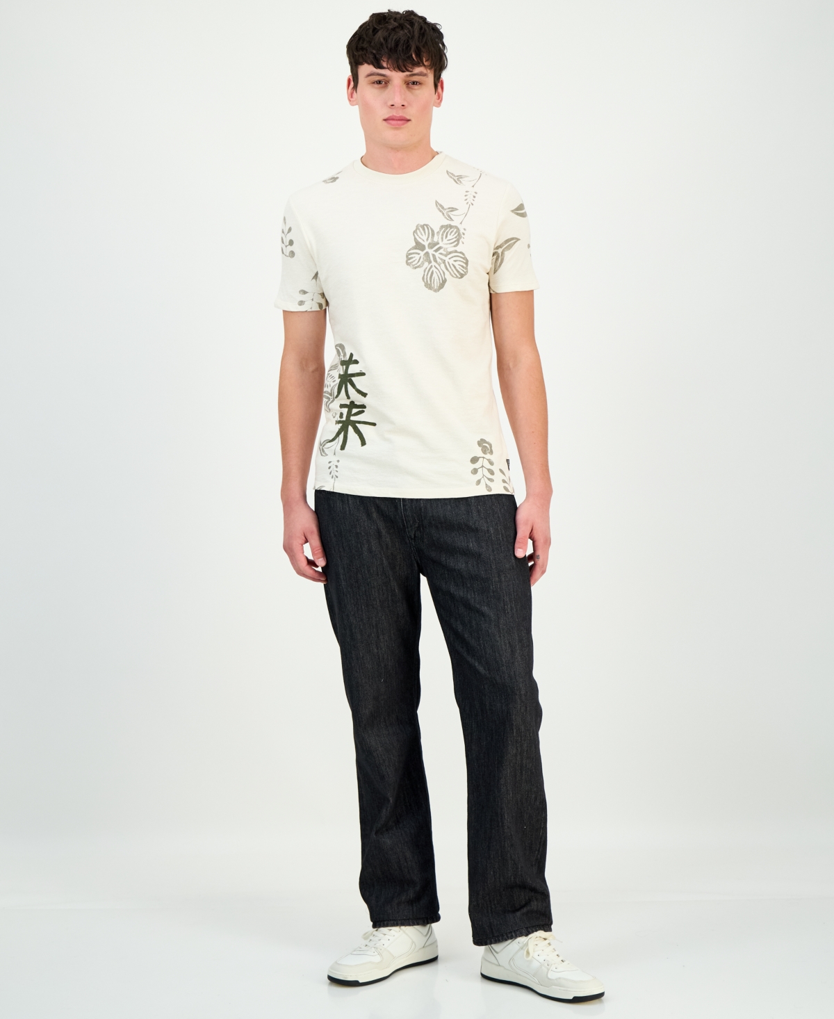 Guess Men's Japanese Floral Graphic T-Shirt