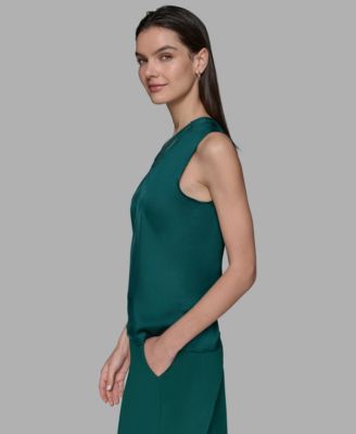 Women's Sleeveless V-Neck Blouse Top