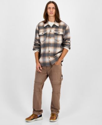 Men's Long Sleeve Check Button-Front Overshirt