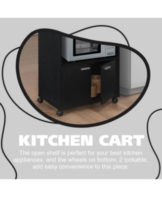 Byron 2-Door  Laminate Wood Kitchen Microwave Cart