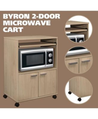 Byron 2-Door  Laminate Wood Kitchen Microwave Cart