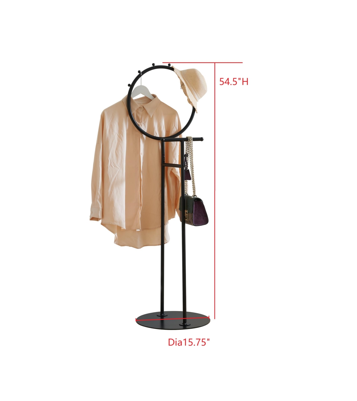 Kings Brand Furniture Cheska Suit Valet Stand with Circular Frame Perfect for Bedrooms & Entryways