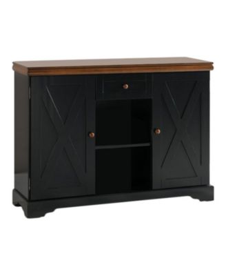 Wood Buffet Cabinet Console Table (Antique White/Walnut)