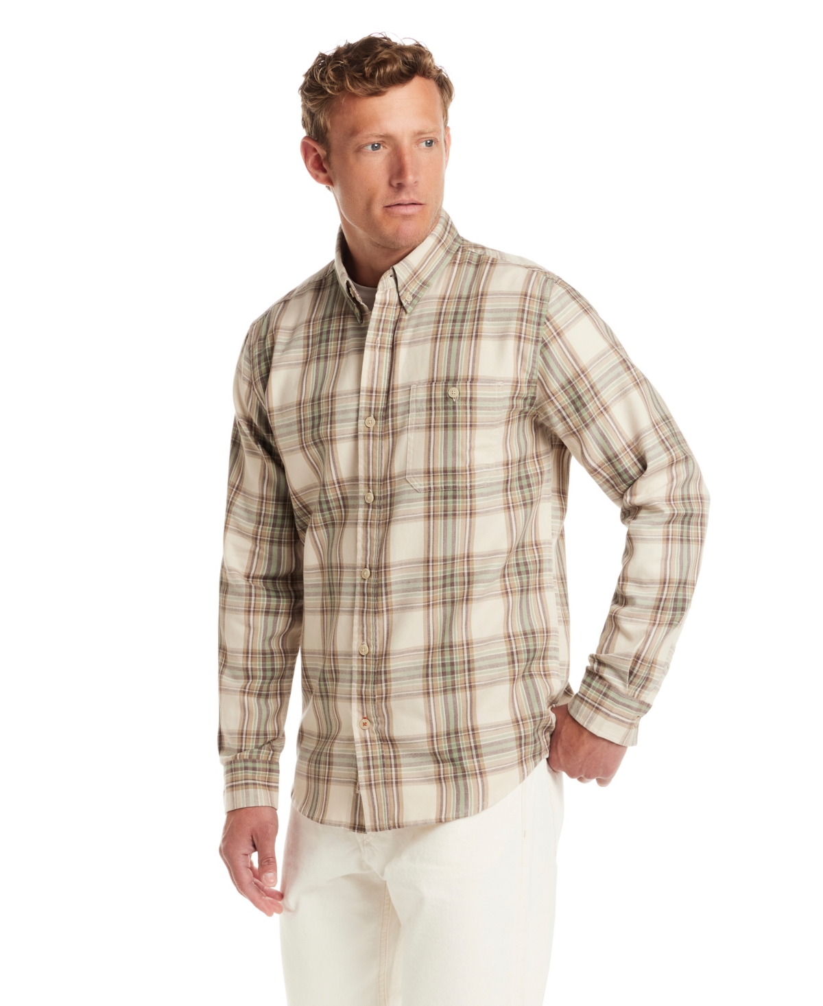Weatherproof Vintage Men's Long Sleeve Button-down Burnout Plaid Flannel Shirt In Multi
