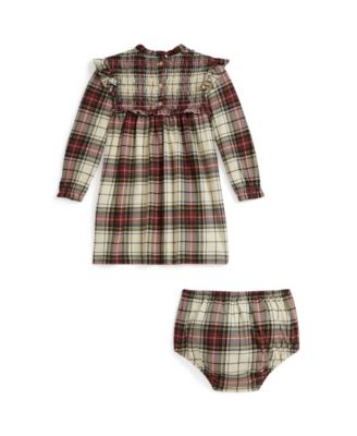 Baby Girls' Plaid Cotton Jersey Dress and Bloomer