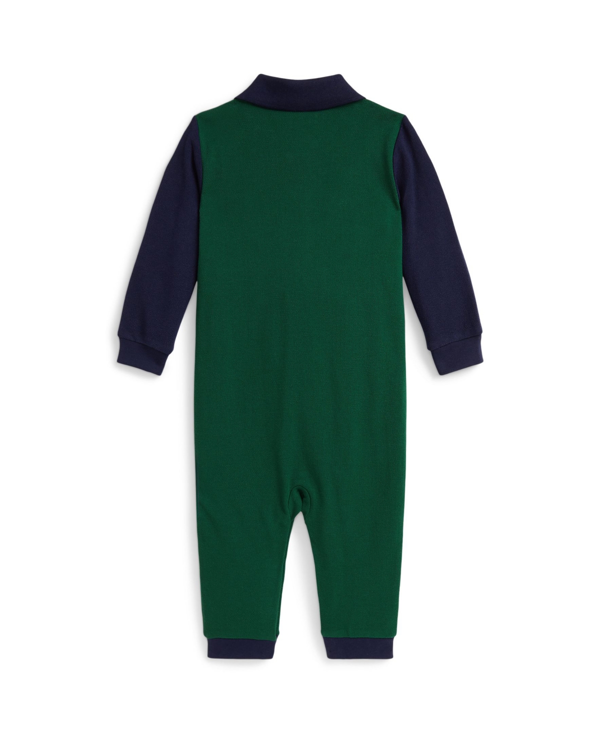 Polo Ralph Lauren Baby Boys Big Pony Cotton Mesh Long Sleeves Coverall In Green