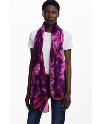 Women's Crinkled rectangular floral scarf