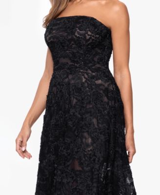 Women's Strapless Lace Midi Dress