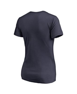 Women's Navy Atlanta Braves X-Ray V-Neck T-Shirt