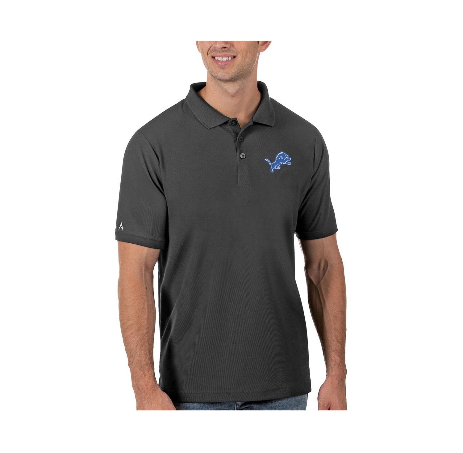 Men's Charcoal Detroit Lions Legacy Pique Polo Shirt