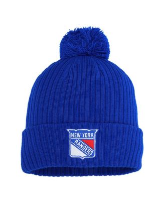 Fanatics Men's Blue New York Rangers Cuffed Knit with Pom Hat - Macy's