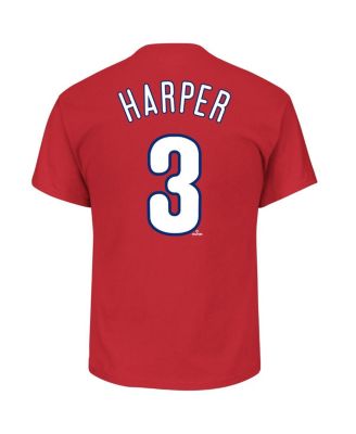 Men's Bryce Harper Red Philadelphia Phillies Big Tall Name Number T-Shirt