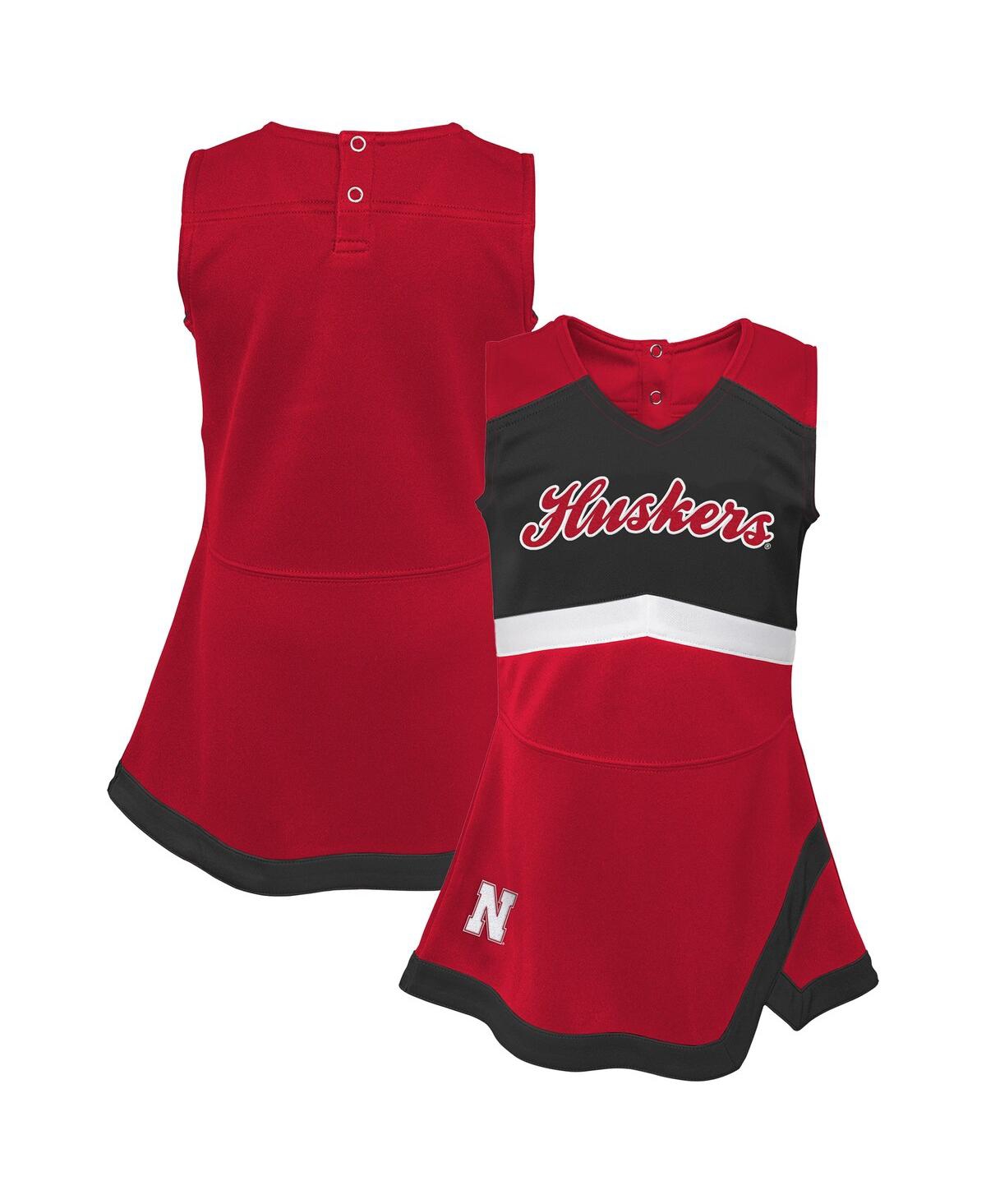 Outerstuff Girls Youth Scarlet Nebraska Huskers Cheer Captain Jumper Dress In Red