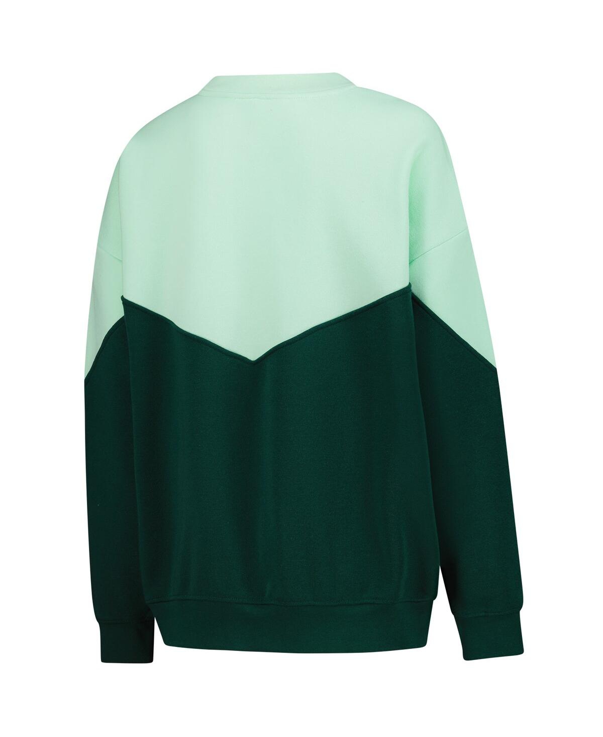 Zoozatz Mint Michigan State Spartans Bestie Oversized Pullover Sweatshirt In Green