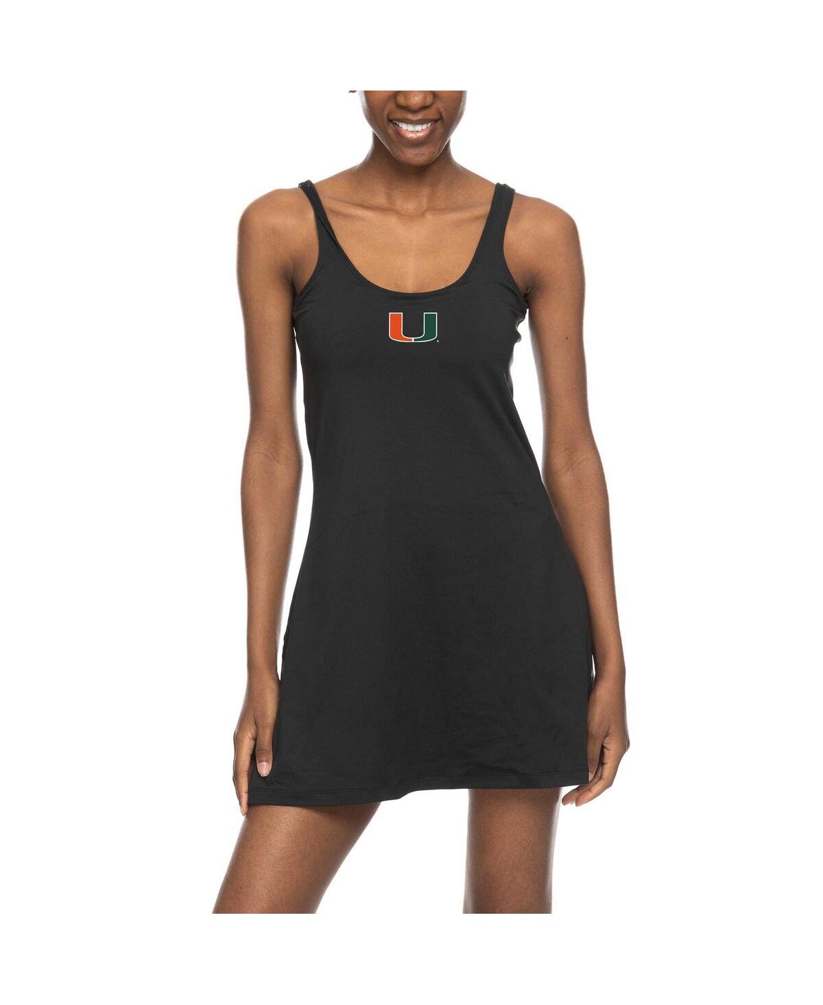 Women's Black Miami Hurricanes Logo Scoop Neck Dress - Black