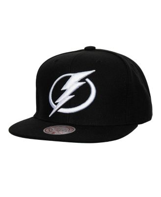 Mitchell & Ness - Men's Black Tampa Bay Lightning Core Top Spot Snapback Hat