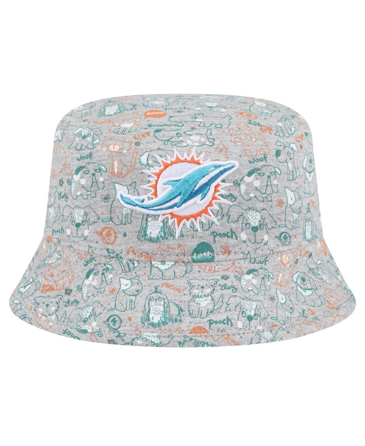 New Era Toddler Gray Miami Dolphins Companion Bucket Hat In Gray