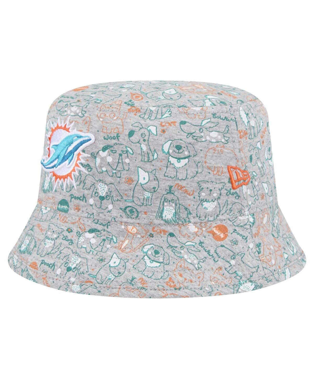 New Era Toddler Gray Miami Dolphins Companion Bucket Hat In Gray
