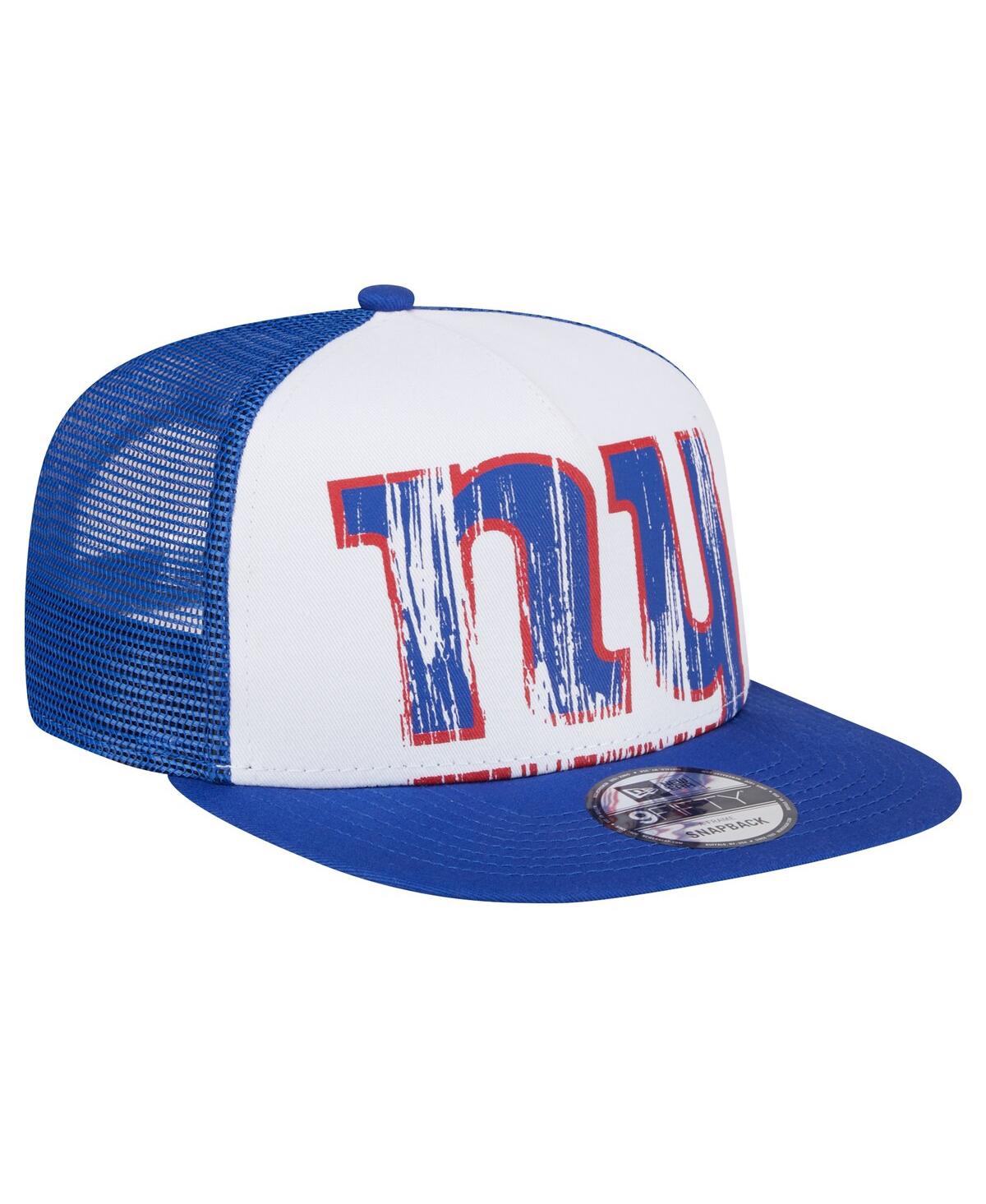 New Era Big Boys And Girls White/royal New York Giants Distressed 9fifty A-frame Snapback Hat In Black
