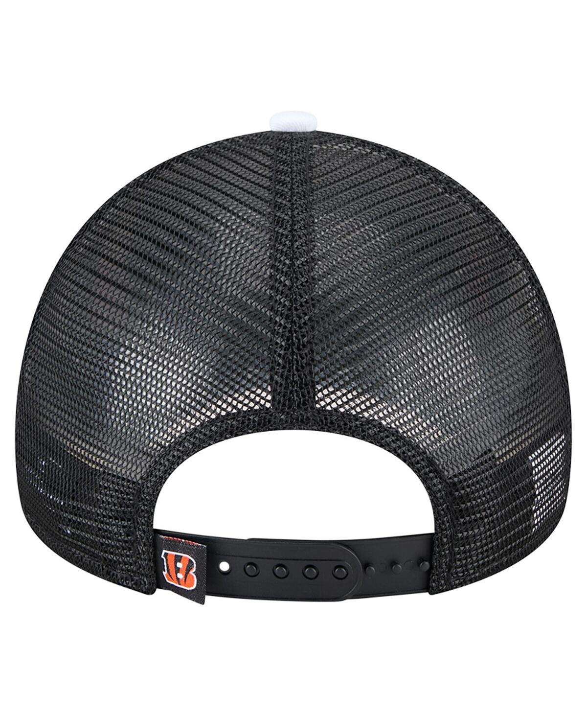 New Era Preschool Black Cincinnati Bengals Sport Night Color Block 9forty A-frame Trucker Adjustable Hat In Black