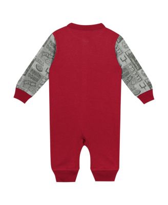 Baby Boys and Girls Crimson Alabama Crimson Tide Playbook Color Block Long Sleeve Coveralls