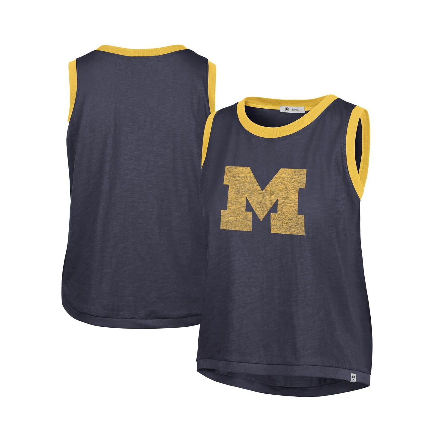 Женский топ '47 Brand Navy Michigan Wolverines Premier Ringer — фото 1