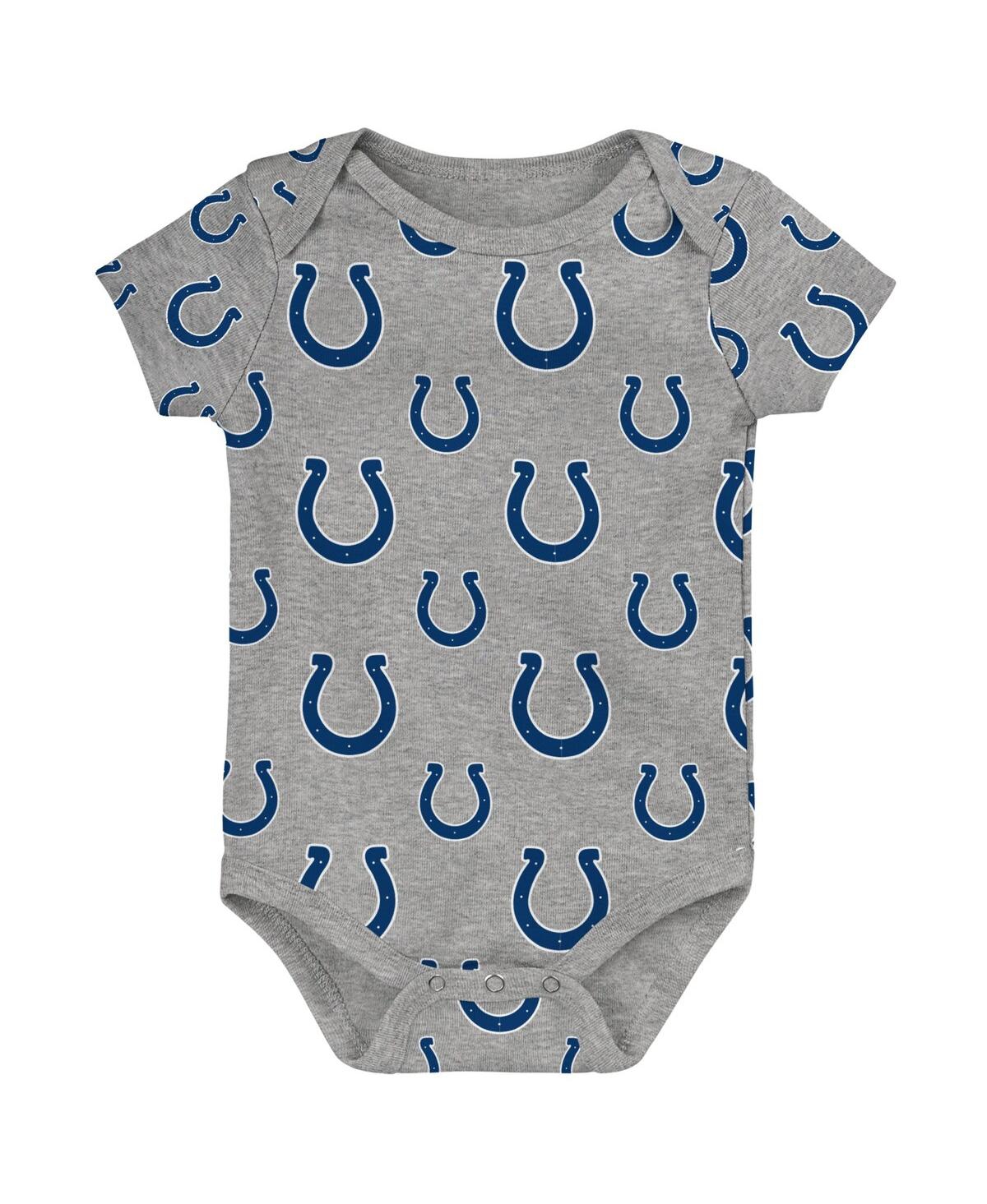 Outerstuff Baby Boys And Girls Indianapolis Colts Team Starter Bodysuit Set, 3-pack In Blue