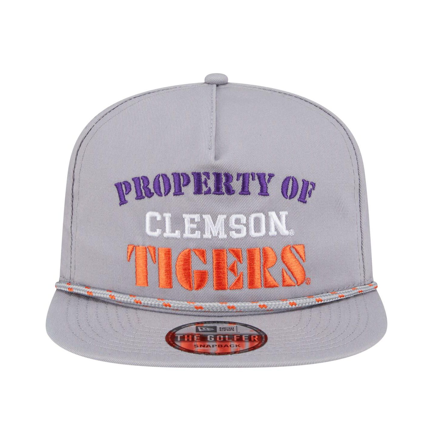 Мужская кепка New Era Gray Clemson Tigers Golfer Vintage Adjustable Hat — фото 4