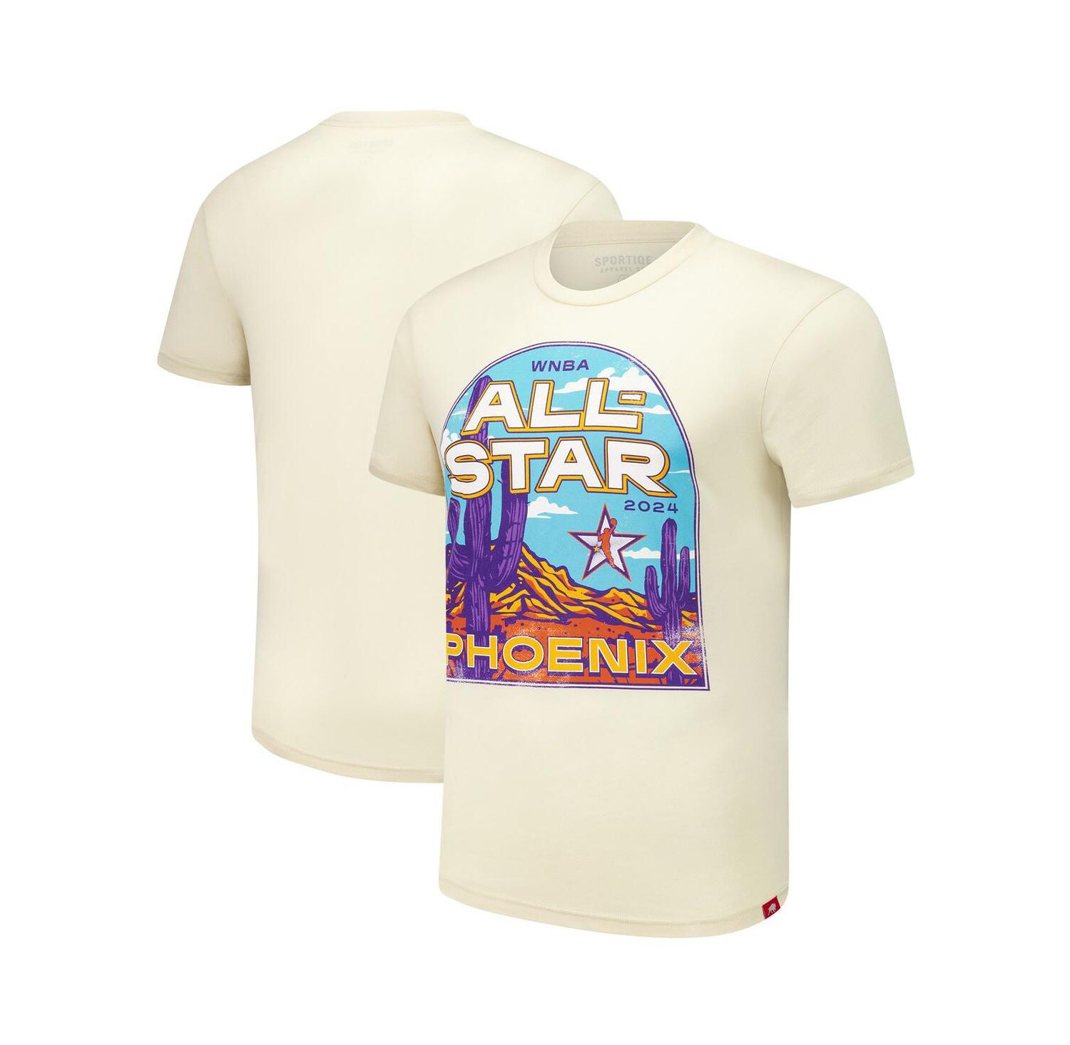 Men's and Women's Cream 2024 WNBA All-Star Game Super Soft Comfy Tri-Blend T-Shirt