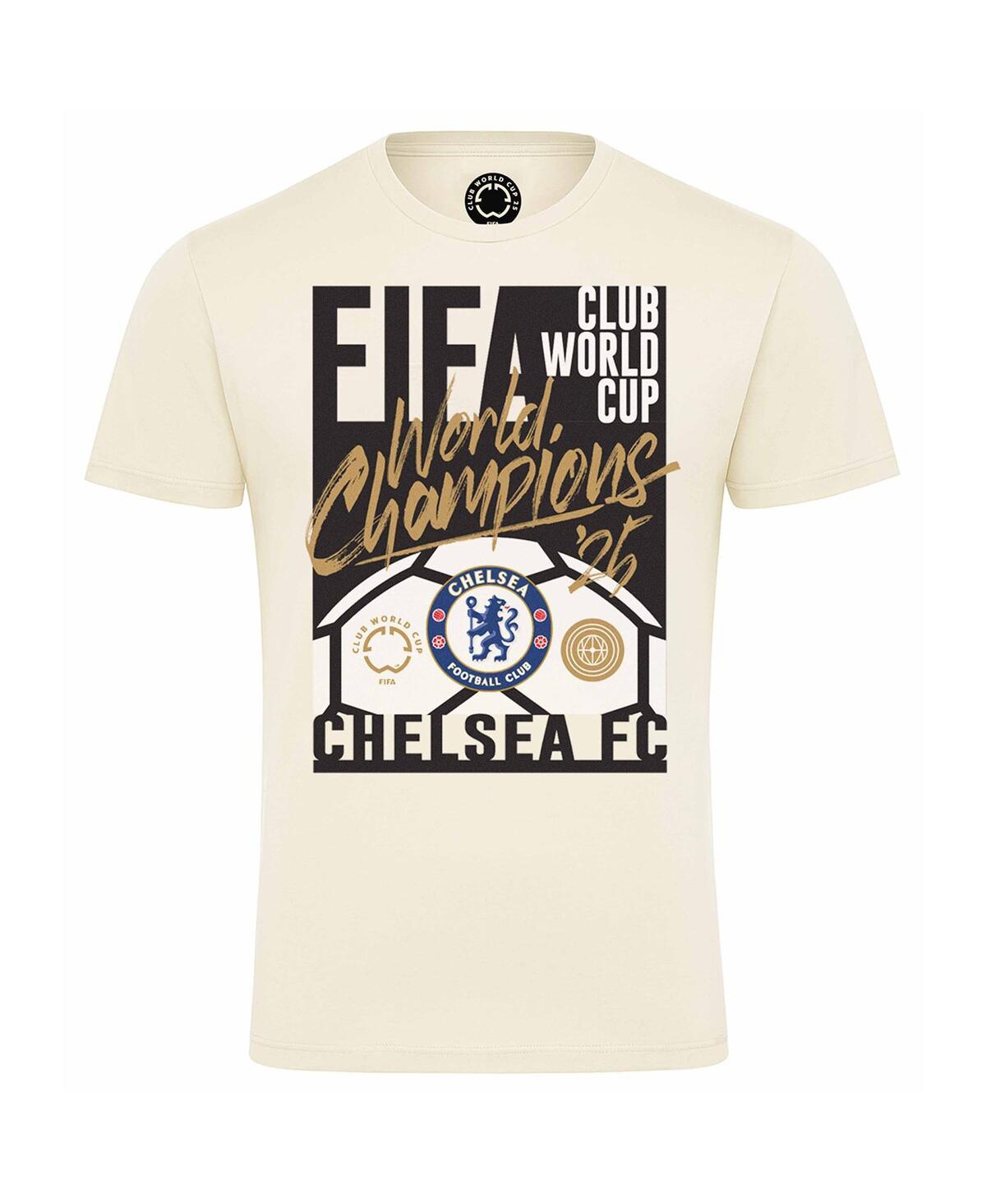 Sportiqe Men's And Women's Natural Chelsea 2025 Fifa Club World Cup Champions T-shirt In Brown