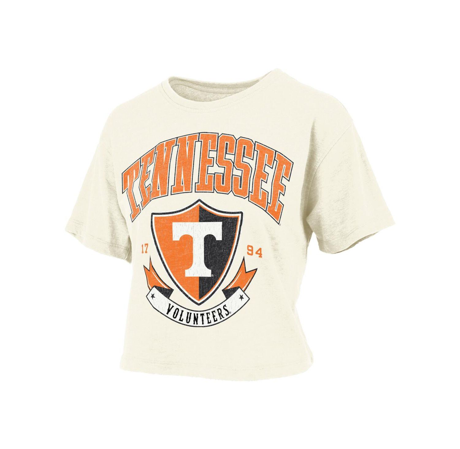 Women's Cream Tennessee Volunteers Buckler Vintage Cropped T-Shirt