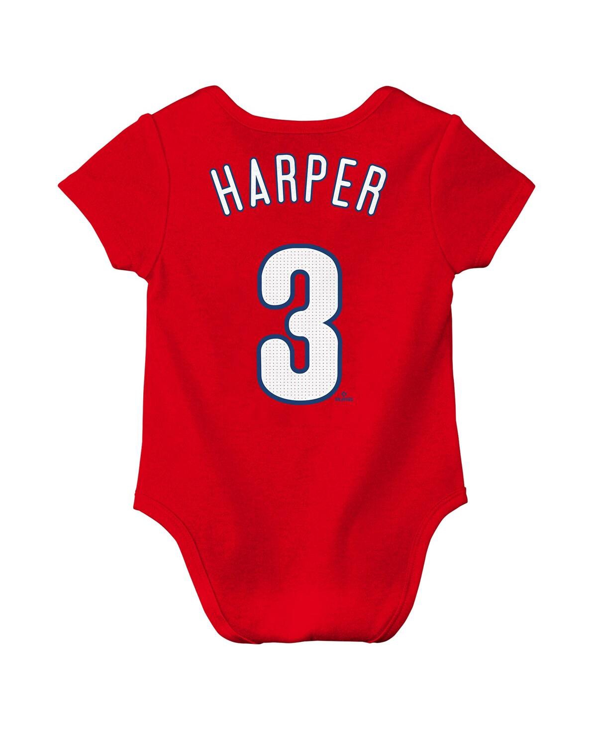 Nike Newborn Bryce Harper Red Philadelphia Phillies Name Number Fuse Bodysuit In Red