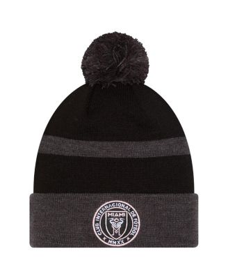 New Era - Black Inter Miami CF 2025 Kickoff Cuffed Knit with Pom Hat