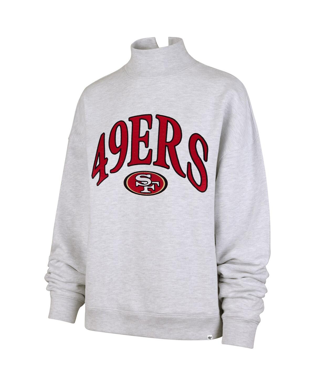 47 Brand Women's Heather Gray San Francisco 49ers Vantage Mock Neck Pullover Sweatshirt In Gray