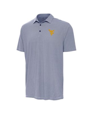 Antigua - Men's Navy West Virginia Mountaineers Twine Polo Shirt