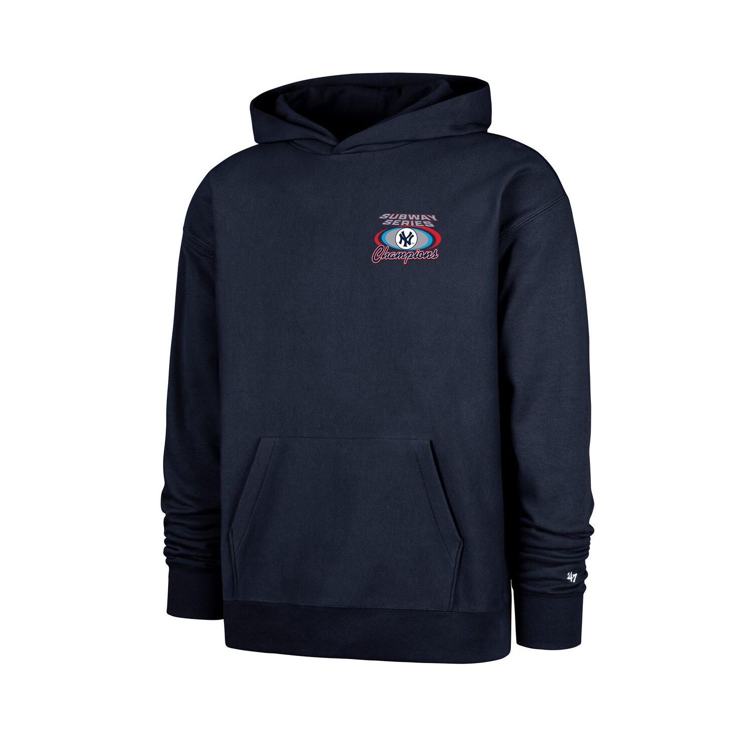 Men's Navy New York Yankees 2000 World Series Champions Showcase Backer Pullover Hoodie