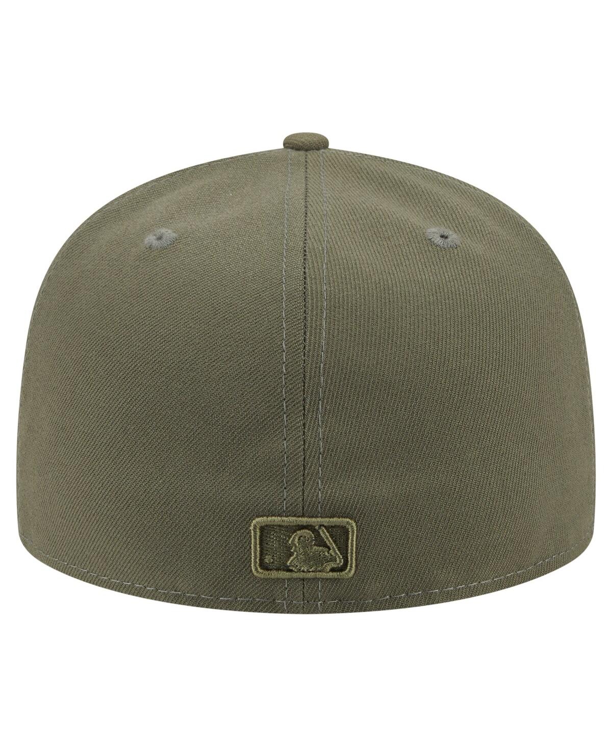 New Era Men's Olive New York Yankees Color Pack A-frame 59fifty Fitted Hat In Green