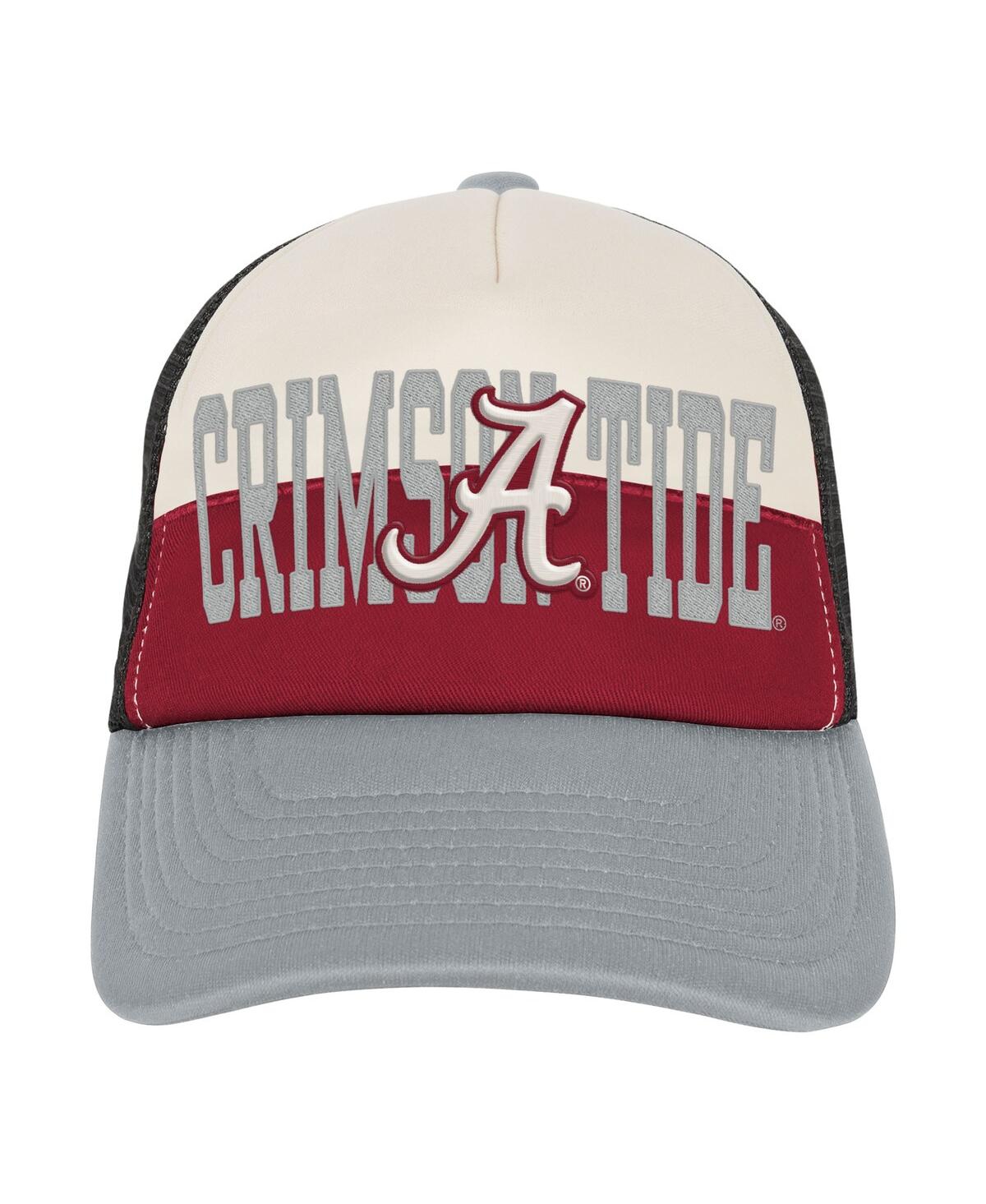 Outerstuff Men's Crimson/cream Alabama Crimson Tide Modern Fan Trucker Adjustable Hat In Multi