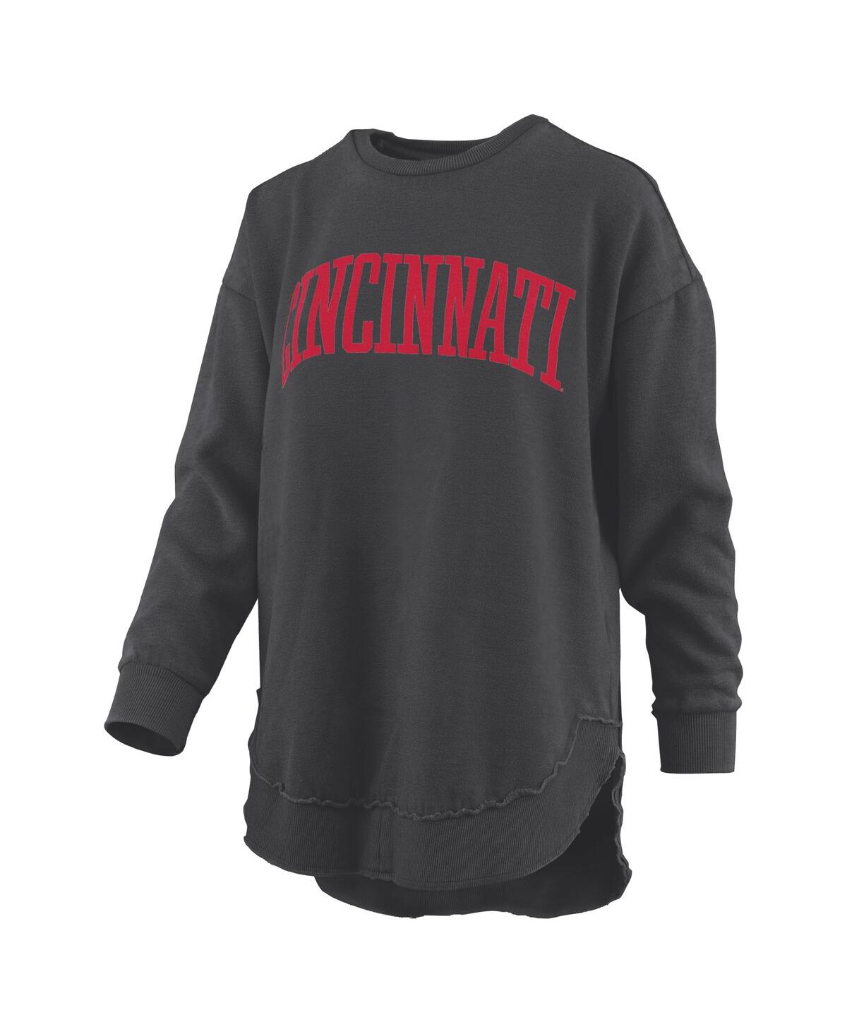 Pressbox Black Georgia Bulldogs Melange Poncho Vintage Fleece Long Sleeve Pullover Sweatshirt In Black