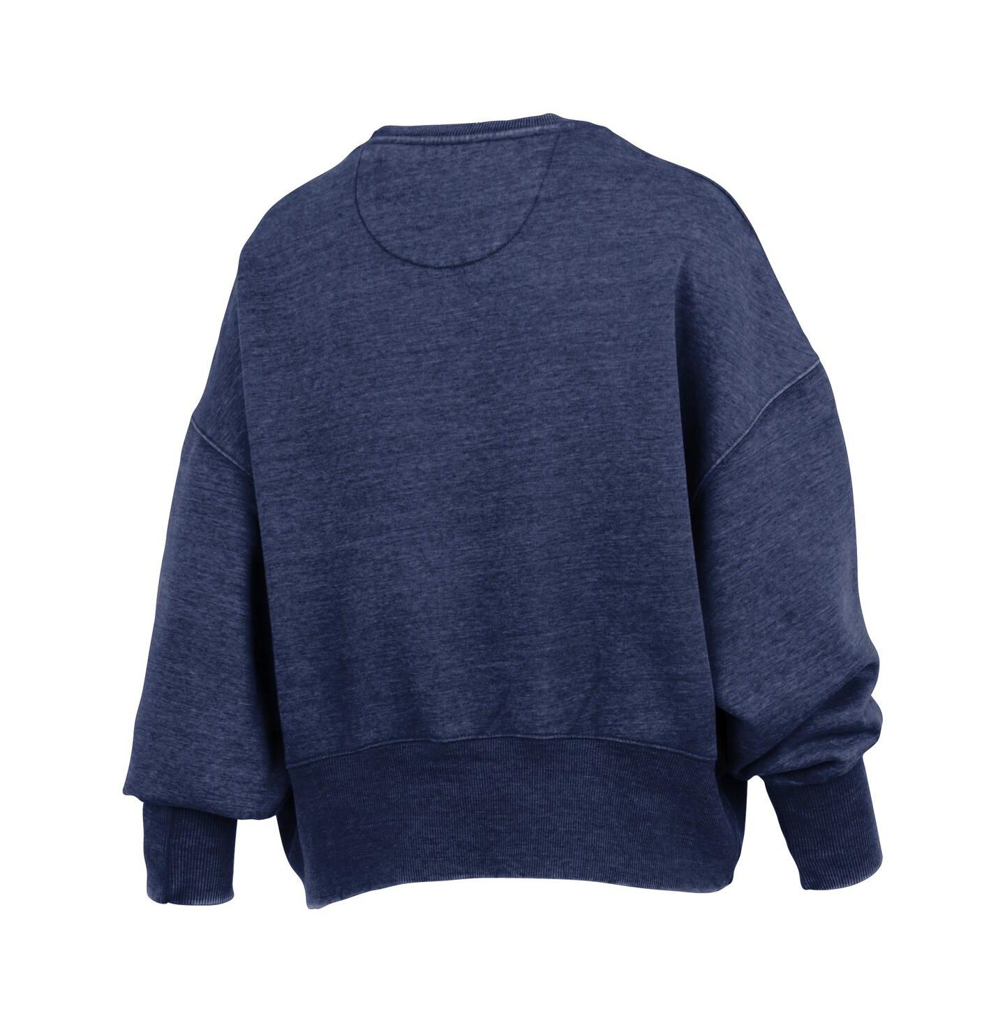 Женская толстовка Pressbox Navy Penn State Nittany Lions Oversized Waist-Length Crewneck — фото 3