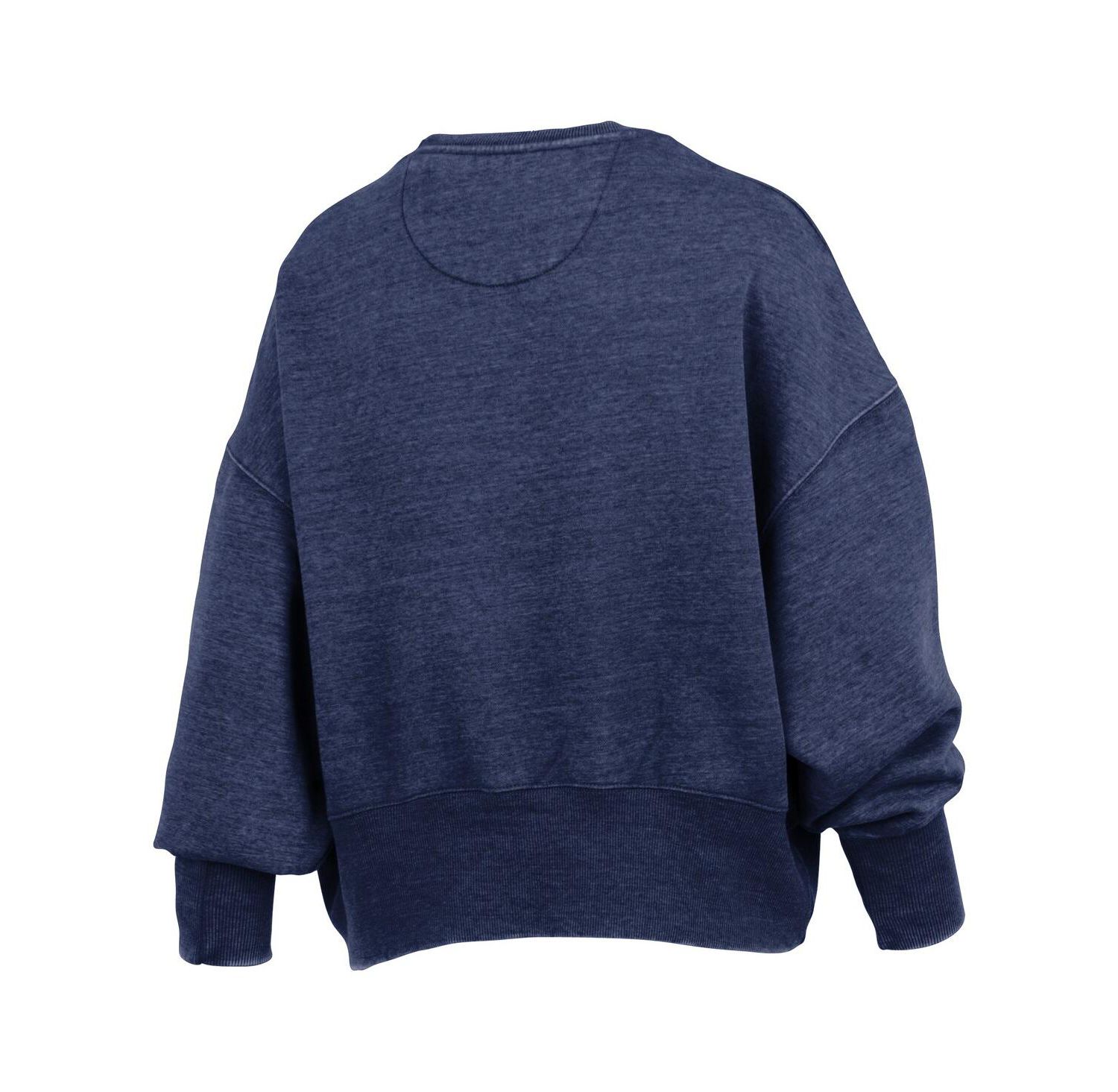 Women's Navy Penn State Nittany Lions Oversized Waist-Length Crewneck Sweatshirt
