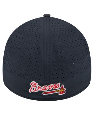 Men's Navy Atlanta Braves 39THIRTY A-Frame Perforated Flex Hat