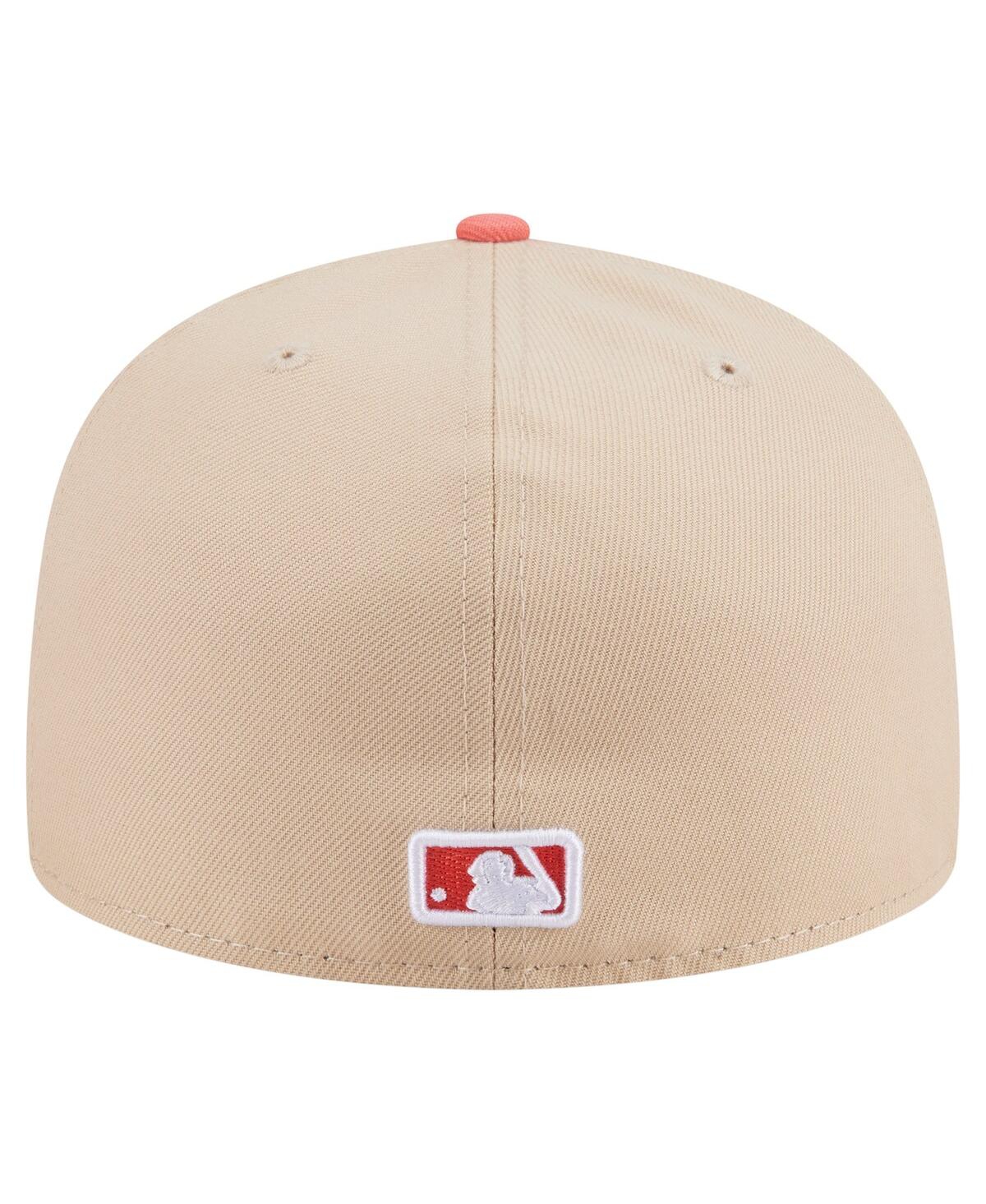 New Era Men's Light Beige/coral Seattle Mariners Two-tone Color Pack A-frame 59fifty Fitted Hat