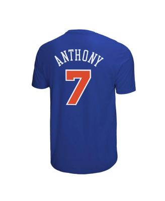 Men's Carmelo Anthony Royal New York Knicks Hardwood Classics Retro Name Number T-Shirt