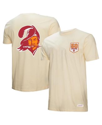 Mitchell & Ness - Men's Cream Tampa Bay Buccaneers 50th Season Pirate Patch T-shirt