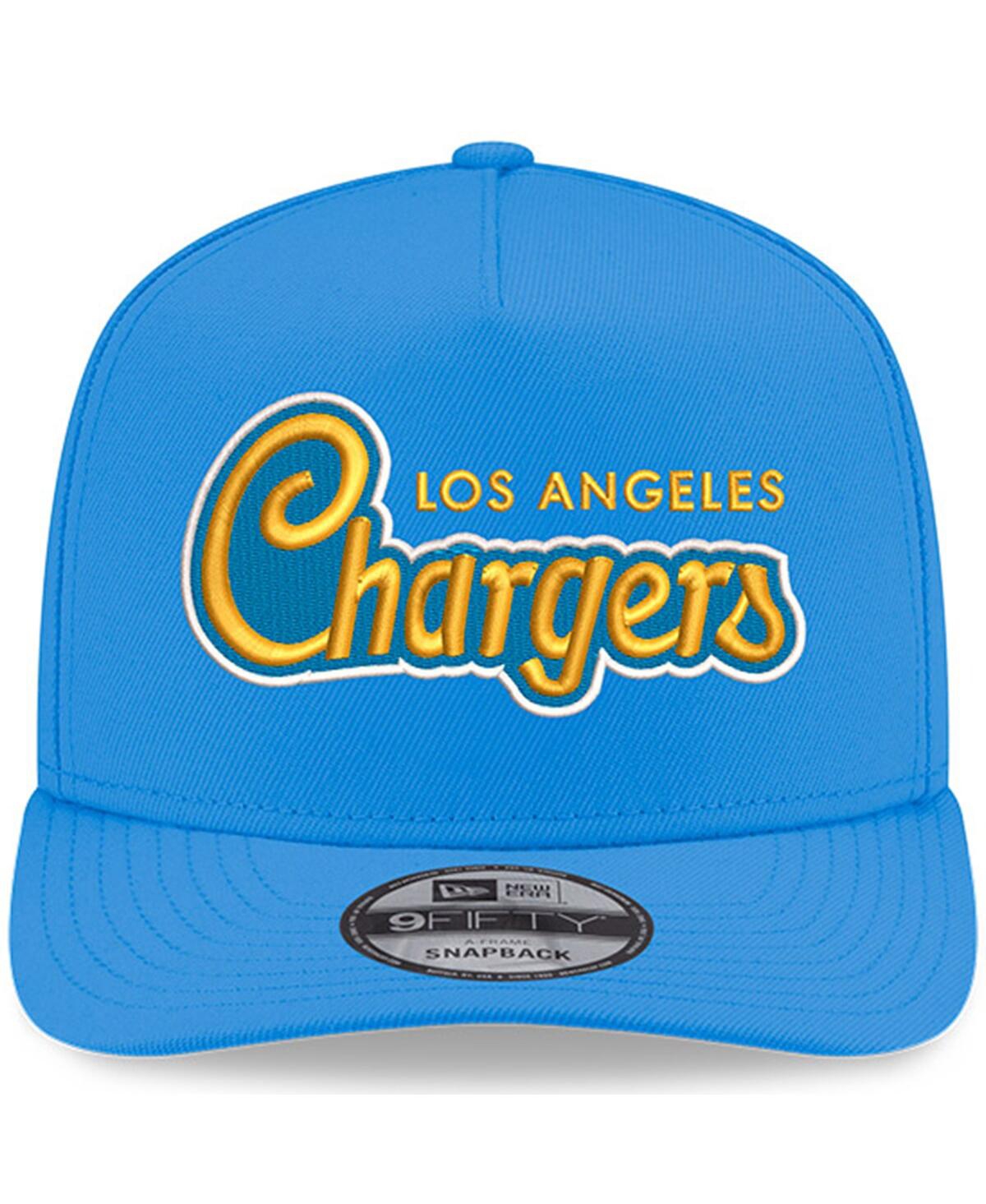 New Era Men's Powder Blue Los Angeles Chargers Charger Power A-frame 9fifty Snapback Hat In Blue