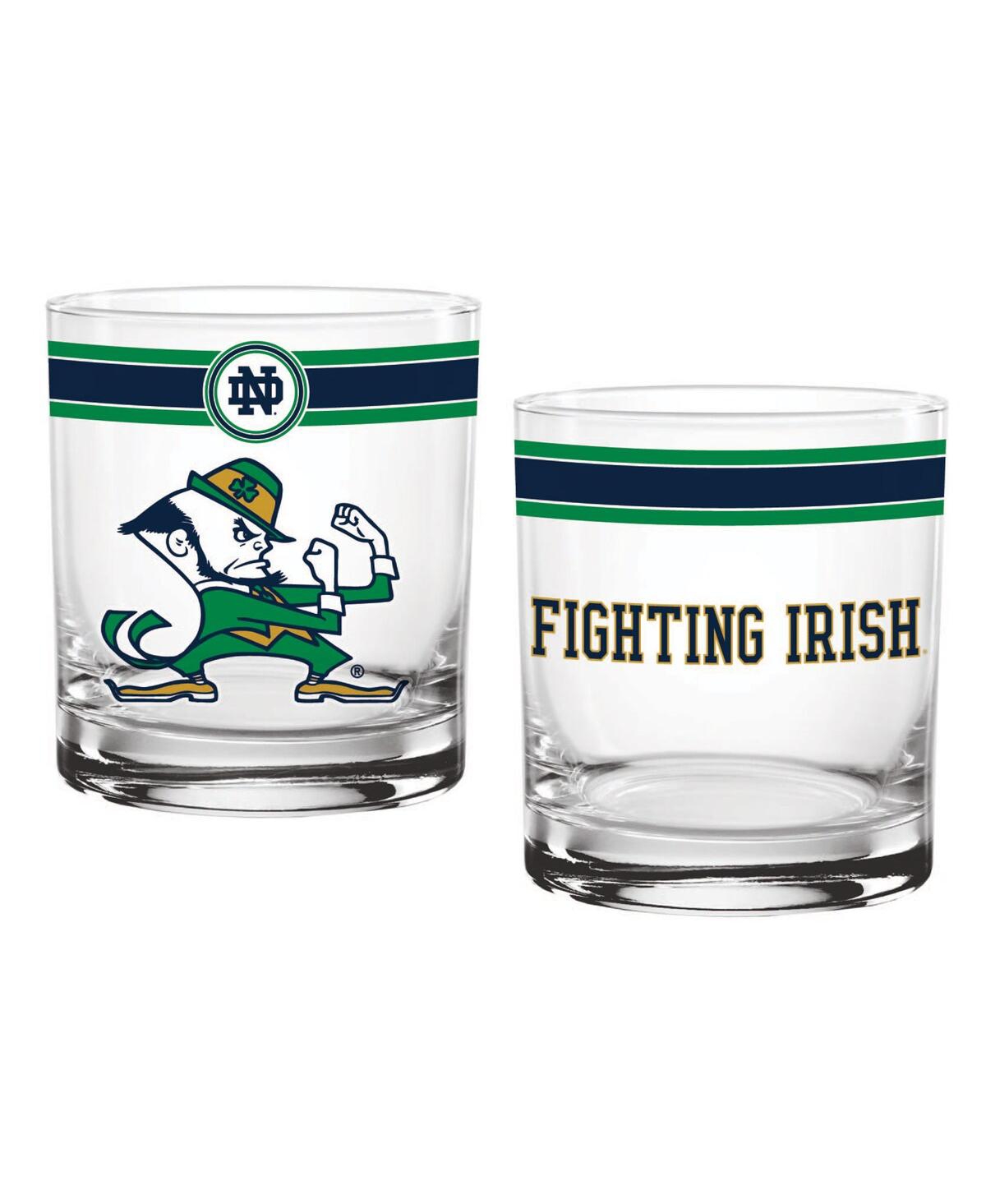 Indigo Falls Notre Dame Fighting Irish 14oz. Classic Glass, Set Of 2 In Transparent