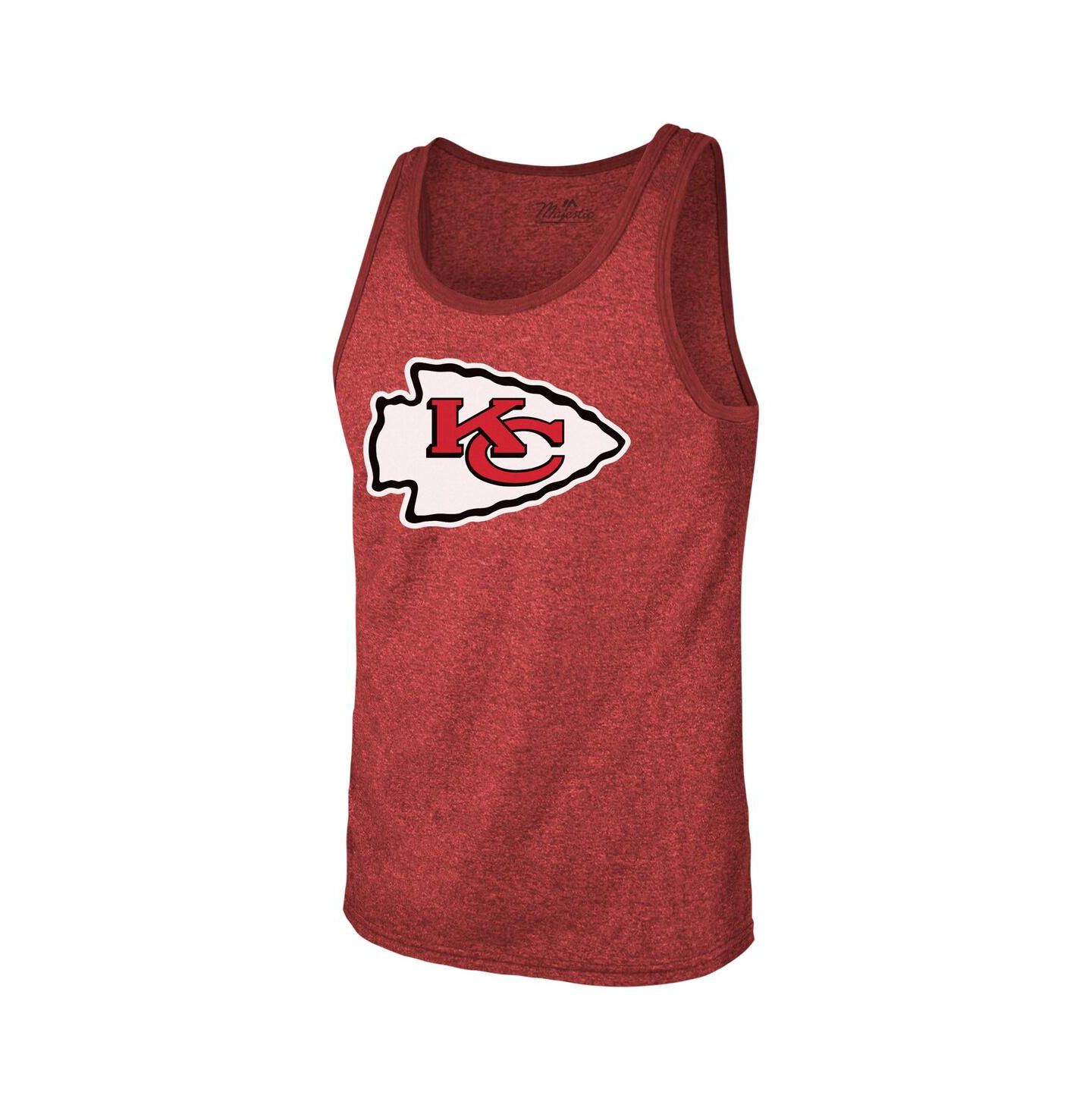 Мужской топ Majestic Threads Patrick Mahomes Red Kansas City Chiefs Tri-Blend Player Name & Number — фото 2