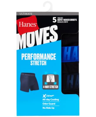 Big Boys 5-Piece Performance Solid Boxer Briefs